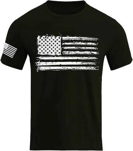 4th of July Shirt Mens USA Patriotic American Flag T-Shirts Independence Day Outfits T Shirts Vintage Graphic Tee in Kuwait