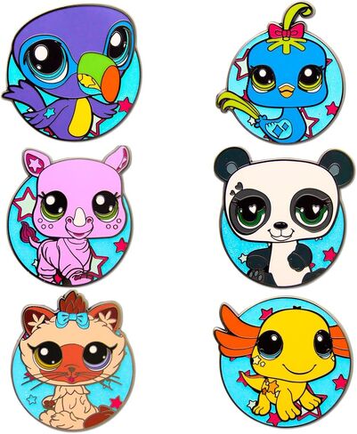 سلسلة الصناديق العمياء ذات الدبوس الغامض من Littlest Pet Shop، الطيور، الطوقان، الباندا، قنفذ البحر، القطة أو وحيد القرن in Kuwait