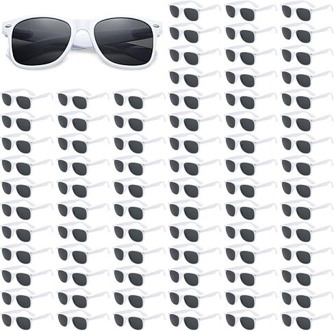 Pibupibu 80 Pack Wholesale White Black Sunglasses Bulk Comple للجنسين الحزب تفضلات الرجعية الثمانينات 90s النظارات للنساء الرجال in Kuwait