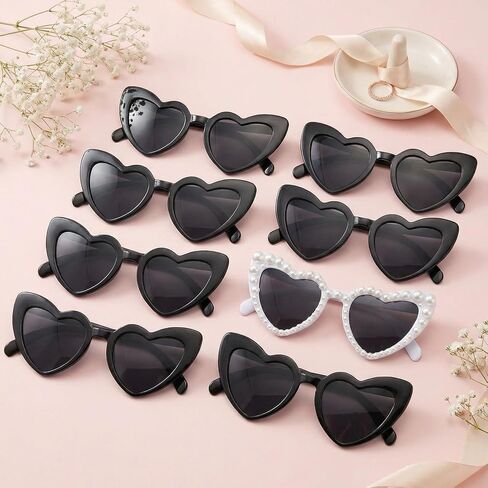 Bachelorette Party Heart Sunglasses 8 Pack Pearl Bride Bridesmaid Sunglasses Bridal Party Gifts Favor Fun Parties Glasses for Wedding Celebration in Saudi Arabia