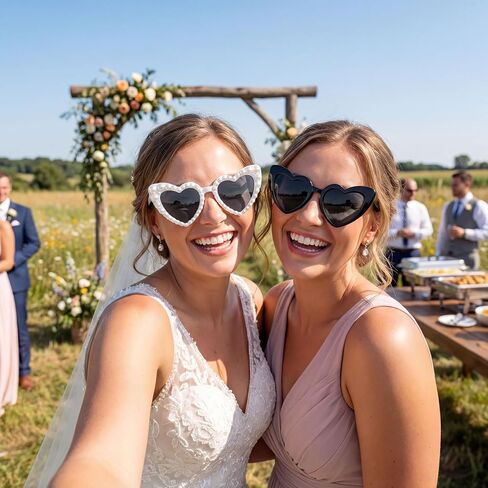 Bachelorette Party Heart Sunglasses 8 Pack Pearl Bride Bridesmaid Sunglasses Bridal Party Gifts Favor Fun Parties Glasses for Wedding Celebration in Saudi Arabia