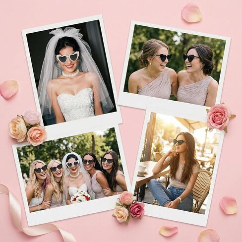 Bachelorette Party Heart Sunglasses 8 Pack Pearl Bride Bridesmaid Sunglasses Bridal Party Gifts Favor Fun Parties Glasses for Wedding Celebration in Saudi Arabia