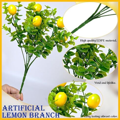 Amalfi Coast Party Decorations – 5 Set Blue Tiles Lemon Table Centerpieces with Artificial Lemons & Branches, Mediterranean Capri Themed Decor Box for Wedding, Bridal Shower, Baby Shower in Saudi Arabia