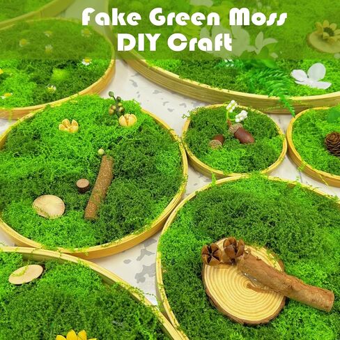 Fake Green Moss,10.6OZ Artificial Moss for Potted Plants,Faux Moss for DIY Crafts,Floral Decor,Wedding Party,Fairy Garden in Saudi Arabia