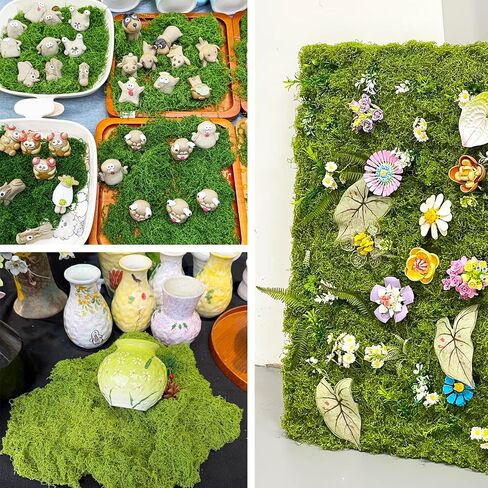 Fake Green Moss,10.6OZ Artificial Moss for Potted Plants,Faux Moss for DIY Crafts,Floral Decor,Wedding Party,Fairy Garden in Saudi Arabia
