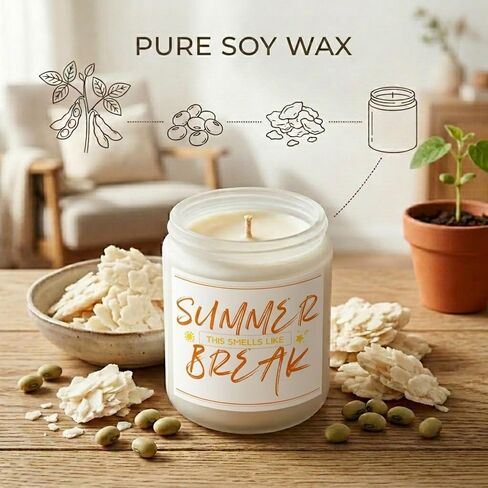 9 oz Scented Candle, Thank You, Appreciation Summer Gifts for Teachers, Students, Women, Coworkers - Graduation, End of Year Student Gifts from Teacher - Summer Break Gift Ideas for Her, Him in Saudi Arabia