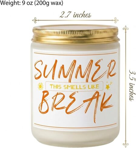 9 oz Scented Candle, Thank You, Appreciation Summer Gifts for Teachers, Students, Women, Coworkers - Graduation, End of Year Student Gifts from Teacher - Summer Break Gift Ideas for Her, Him in Saudi Arabia