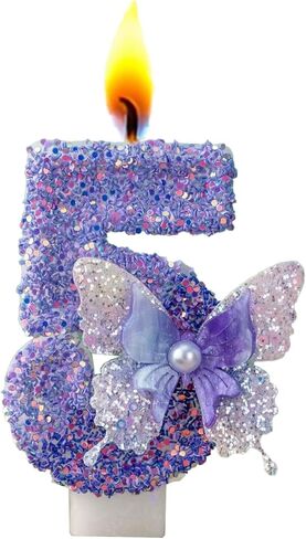 Bunny Birthday Number Candles, Cute Pink and Blue Zoo Themed Glitter Candle for Cake, Happy Birthday Cake Topper Decoration (Number 5) in Saudi Arabia