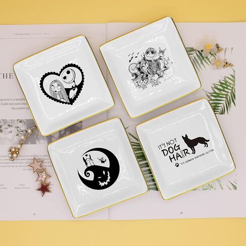 Littlefa Funny Friend Tray Gifts for Women, It's Not Dog Hair It's German Shepherd Glitter Ceramic Ring Dish Decorative Jewelry Tray Gifts for German Shepherd Fans Lover Friends in Saudi Arabia