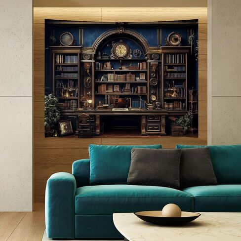 Medieval Bookshelf Backdrop Tapestry Antique Library Book Wall Hanging Gothic Dark Academia Wall Art for Bedroom Study Classroom decor 30x40 inch in Kuwait