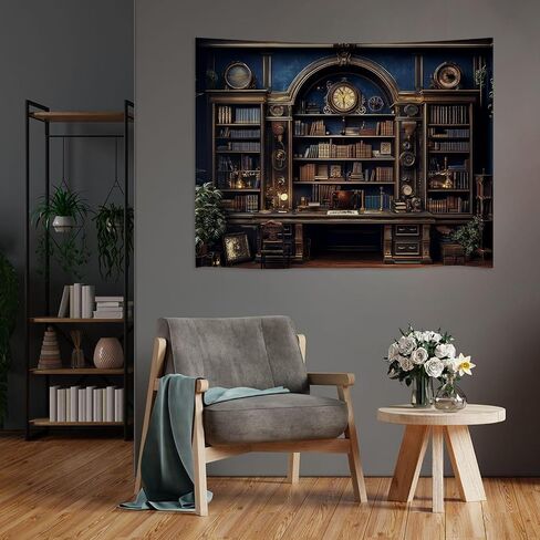 Medieval Bookshelf Backdrop Tapestry Antique Library Book Wall Hanging Gothic Dark Academia Wall Art for Bedroom Study Classroom decor 30x40 inch in Kuwait