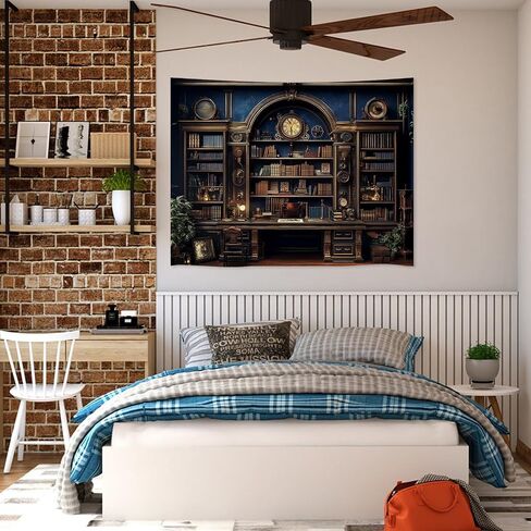 Medieval Bookshelf Backdrop Tapestry Antique Library Book Wall Hanging Gothic Dark Academia Wall Art for Bedroom Study Classroom decor 30x40 inch in Kuwait