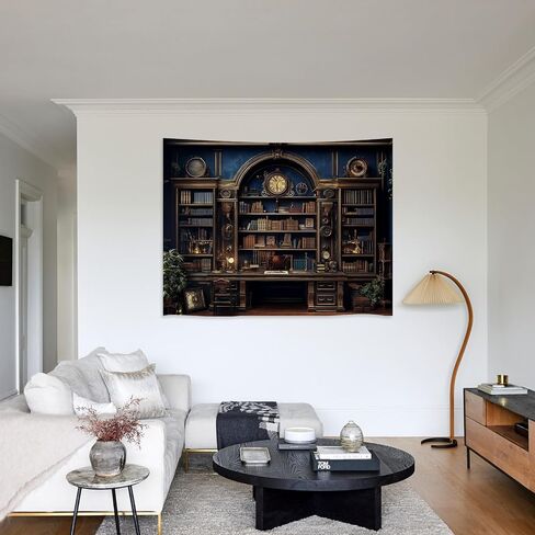 Medieval Bookshelf Backdrop Tapestry Antique Library Book Wall Hanging Gothic Dark Academia Wall Art for Bedroom Study Classroom decor 30x40 inch in Kuwait