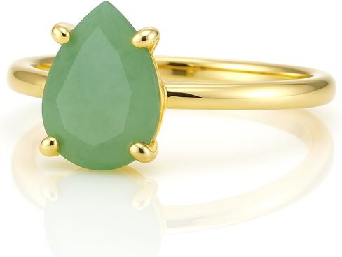 Green Aventurine Ring in 14K Gold-Filled Band - Artisan Jewelry for Women - Handmade Design with Gift Box in Saudi Arabia