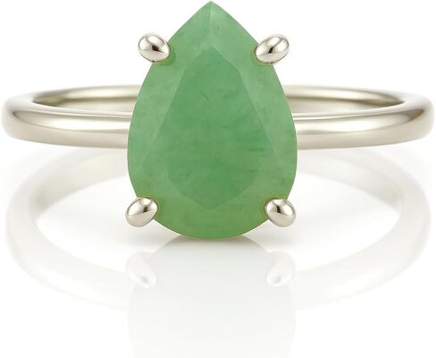 Green Aventurine Ring in 14K Gold-Filled Band - Artisan Jewelry for Women - Handmade Design with Gift Box in Saudi Arabia