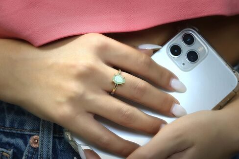 Green Aventurine Ring in 14K Gold-Filled Band - Artisan Jewelry for Women - Handmade Design with Gift Box in Saudi Arabia