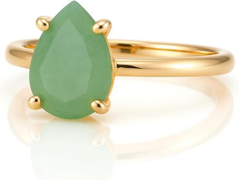 Green Aventurine Ring in 14K Gold-Filled Band - Artisan Jewelry for Women - Handmade Design with Gift Box in Saudi Arabia