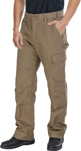 WORK IDEA Men's Heavy-Duty Canvas Work Pants with Knee Pad Pockets, Durable Carpenter Trousers for Construction in Saudi Arabia