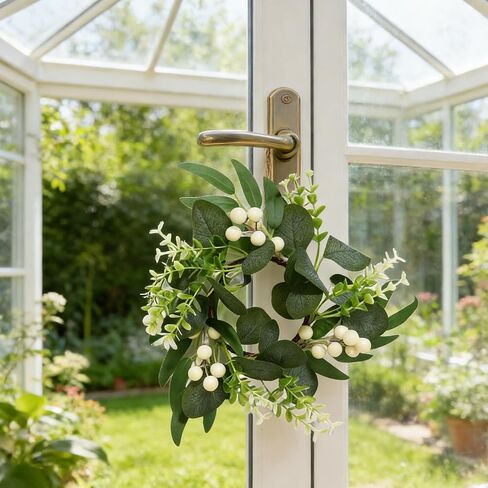 4PCS Small Spring Candle Wreath Rings 4" Center Eucalyptus Greenery Floral Ring Wreaths for Kitchen Cabinets Farmhouse Indoor Window Table Centerpieces in Saudi Arabia
