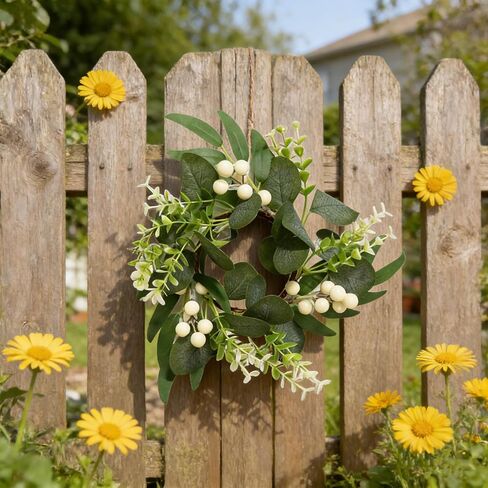 4PCS Small Spring Candle Wreath Rings 4" Center Eucalyptus Greenery Floral Ring Wreaths for Kitchen Cabinets Farmhouse Indoor Window Table Centerpieces in Saudi Arabia