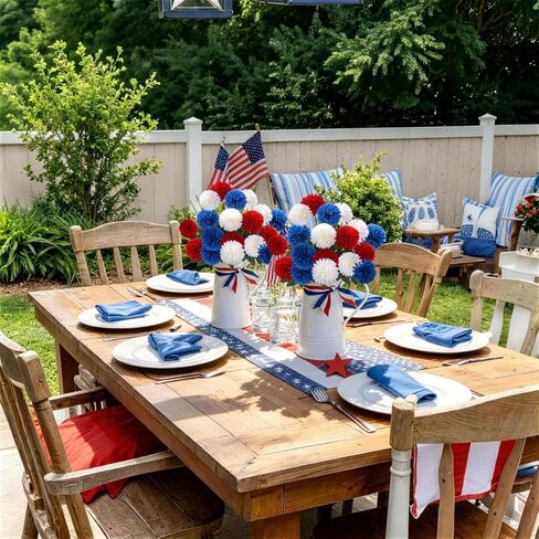 36 PCS Red White and Blue Flowers Artificial Chrysanthemum Patriotic Flowers Fake Mums Memorial Day Flower for 4th of July Decor Patriotic Grave Table Centerpieces Home Decor Indoor Outdoor in Saudi Arabia