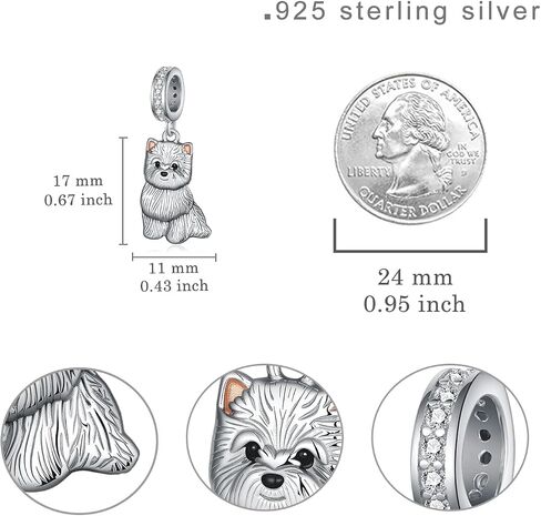 Westie Dog Charms for Bracelets 925 Sterling Silver West Highland Terrier Charms Westie Dog Jewelry Gifts for Women in Saudi Arabia