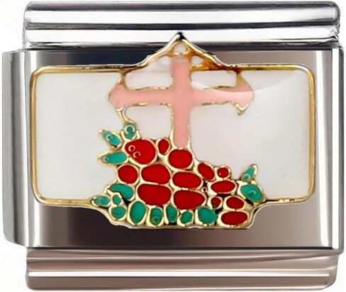 Italian Bracelet Charm,9mm,Golden Cross,Country & Culture > Religion in Saudi Arabia