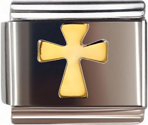 Italian Bracelet Charm,9mm,Golden Cross,Country & Culture > Religion in Saudi Arabia