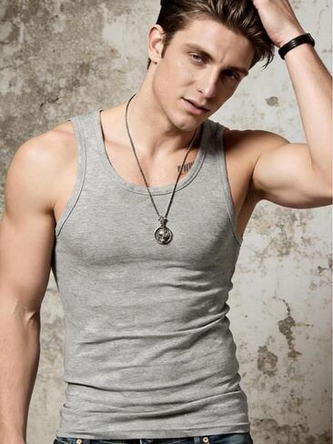 Mens Casual Tank Tops Workout Sleeveless Shirt Breathable Tank Shirts Lightweight Summer Running Muscle Tee in Kuwait