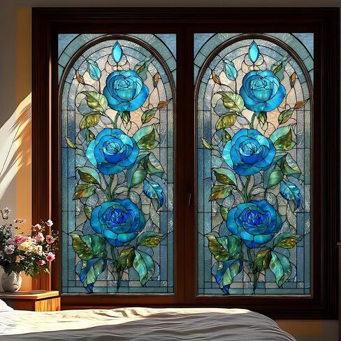 Frosted Floral Window Film, Decorative Static Cling Glass Film for Privacy Protection, Suitable for bathrooms, Kitchens, and Living Rooms (Butterfly, 17.51x39.37 inches) in Saudi Arabia