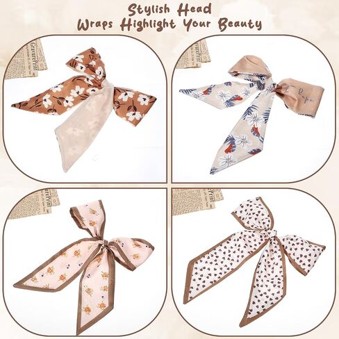 6 Pack Neck Scarf for Women Heads Scarf Purse Scarves for Handbags Satin Heads Silky Boho Scarves Bag Scarfs Band Lightweight Skinny Hair Neck Accessories Valentines Gifts in Saudi Arabia