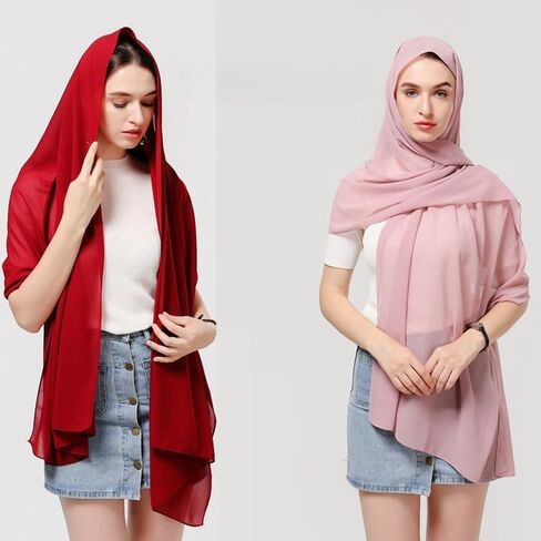 43 Inch Malaysia Pearl Chiffon Square Scarf for Women Muslim Islamic Hijab Scarves Shawl Head Wrap Turban Bandana in Saudi Arabia