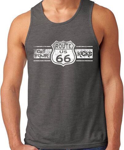 CRAZYDAISYWORLD Route 66 WHITE LOGO Men's Tank Top in Kuwait