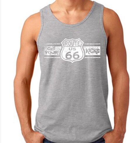 CRAZYDAISYWORLD Route 66 WHITE LOGO Men's Tank Top in Saudi Arabia