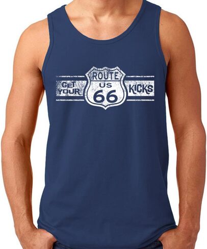 CRAZYDAISYWORLD Route 66 WHITE LOGO Men's Tank Top in Kuwait