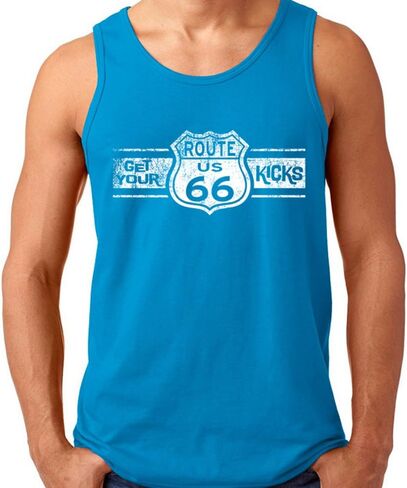 CRAZYDAISYWORLD Route 66 WHITE LOGO Men's Tank Top in Kuwait