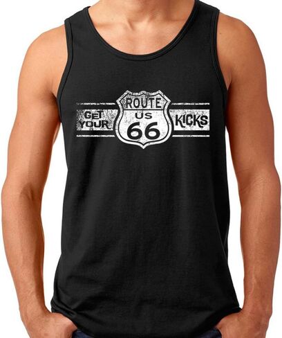 CRAZYDAISYWORLD Route 66 WHITE LOGO Men's Tank Top in Kuwait