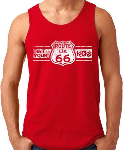 CRAZYDAISYWORLD Route 66 WHITE LOGO Men's Tank Top in Kuwait