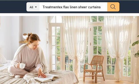 Treatmentex Sidelight French Door Curtains 72" Length Long Flax Linen Blend Natural Side Front Door Curtain Panels, 25" Wx72 L 2 Panels, Off White with Oatmeal Shade in Saudi Arabia