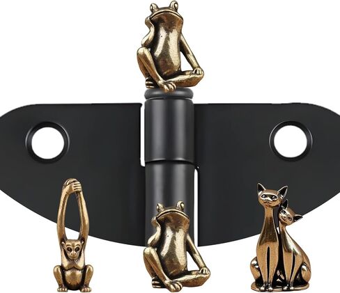 3 Pcs Cute Brass Retro Animal Door Hinge Topper Magnetic Hinge Vintage Door Hinge Head Home Decoration(Cats, Frogs, Orang) in Kuwait