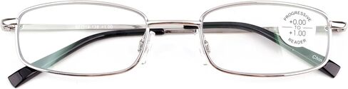 Modern Rectangular Metal Slim Lightweight Progressive Clear Reading Glasses - Zero Power on Top - No Bubble in Kuwait