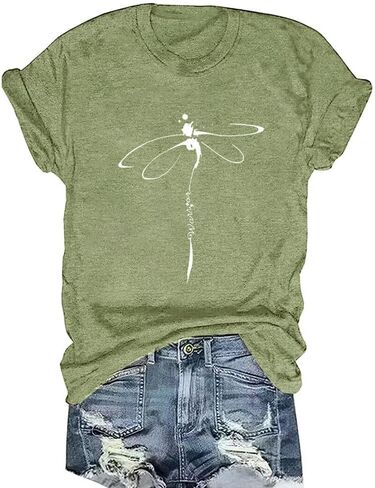 Vintage Wildflowers Graphic Shirt Women's Casual Holiday Short Sleeved T-Shirt Boho Floral Printed Tee Fall Tops in Kuwait