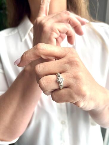 Rosary Ring for Women & Men – 925 Sterling Silver Catholic Ring with Cross and CZ, 10K Gold overlay Religious Faith Jewelry Gift, Faith Spiritual Gift in Kuwait