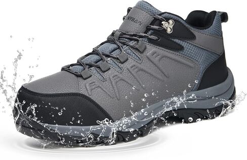 Waterproof Hiking Shoes Men | Non-Slip Grip Ankle Support, Fashion Sneakers Durable Comfort for Trekking and Outdoor Adventures in Kuwait