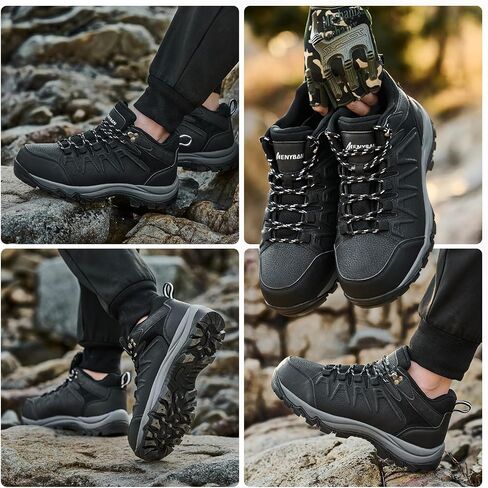 Waterproof Hiking Shoes Men | Non-Slip Grip Ankle Support, Fashion Sneakers Durable Comfort for Trekking and Outdoor Adventures in Kuwait