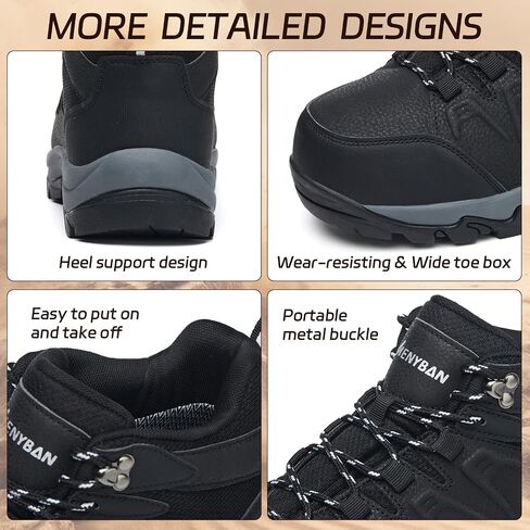 Waterproof Hiking Shoes Men | Non-Slip Grip Ankle Support, Fashion Sneakers Durable Comfort for Trekking and Outdoor Adventures in Kuwait