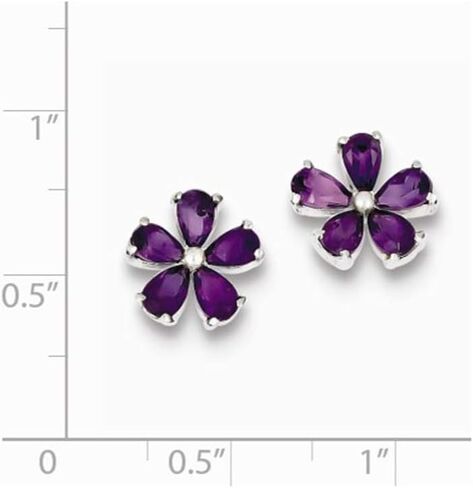 Amethyst Flower Earrings in Sterling Silver in Saudi Arabia