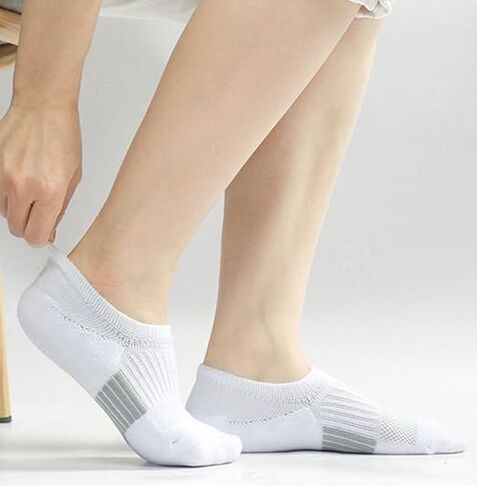 5 Pairs No Show Socks for Women, Low Cut Non Slip Athletic Cotton Invisible Socks - US 6-9 in Kuwait