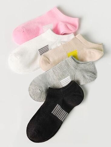 5 Pairs No Show Socks for Women, Low Cut Non Slip Athletic Cotton Invisible Socks - US 6-9 in Kuwait