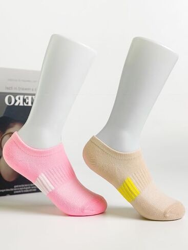 5 Pairs No Show Socks for Women, Low Cut Non Slip Athletic Cotton Invisible Socks - US 6-9 in Kuwait